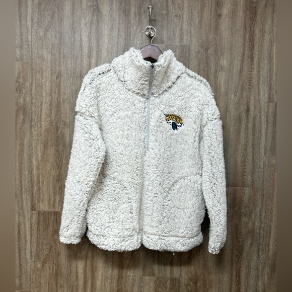 Jacksonville Jaguar Pull on Quarter Zip Sherpa Jackets - Picture 1 of 8